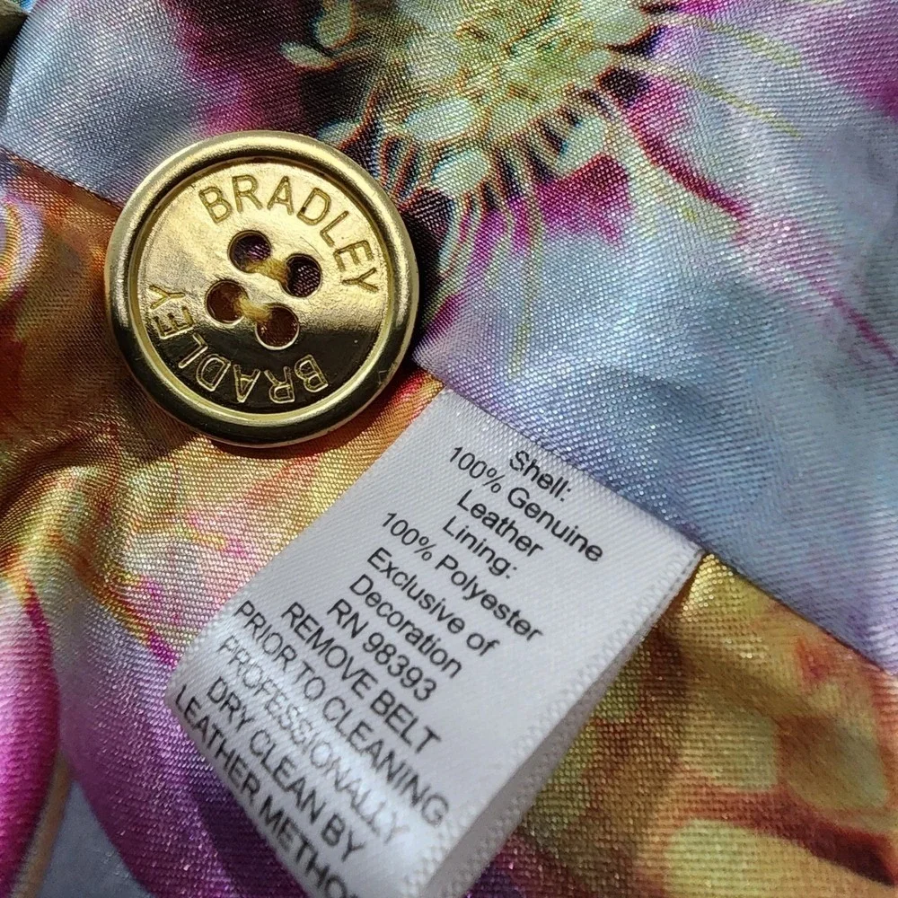Bradley Bayou Trench Coat Womens Large Tan Suede Floral Lining Boho Chic Luxury